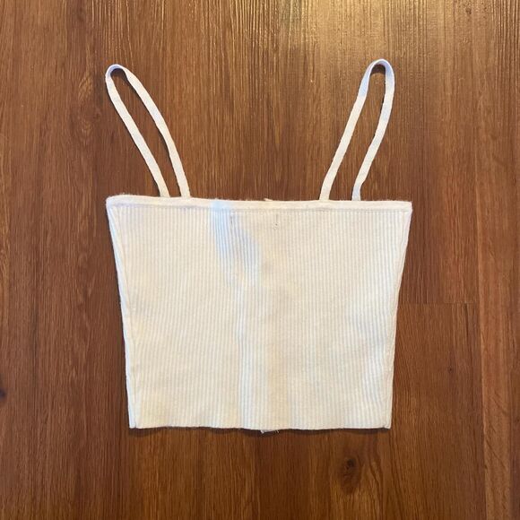 Kendall‎ & Kylie Sweater tank Size XS Cropped corset White ribbed - Picture 5 of 5